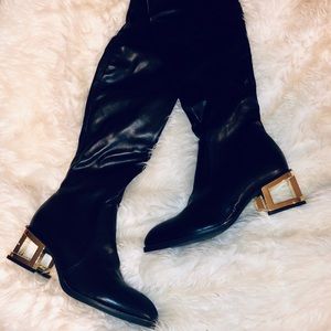 NWOTJeffrey Campbell Basie MH Thigh High Gold Heel